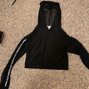 Forever 21 light cropped hooded long sleeve